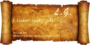 Linder Győző névjegykártya